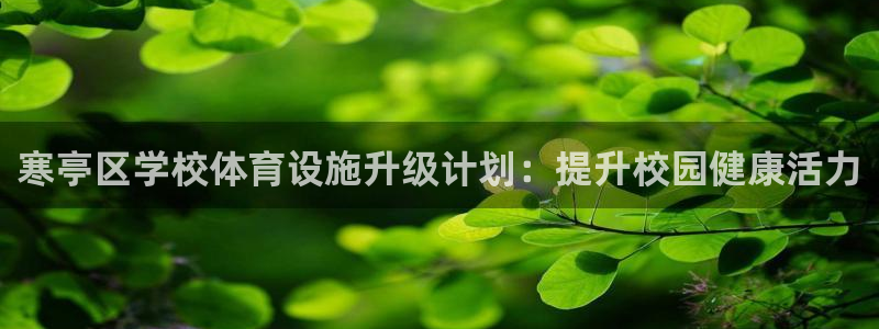 意昂体育3平台是正规平台吗知乎：寒亭区学校体育设施升